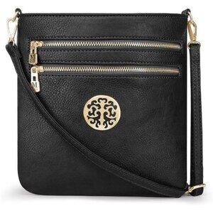 Women's Multi-Pocket Crossbody Bag Adjustable Strap Vegan Leather Travel Purse